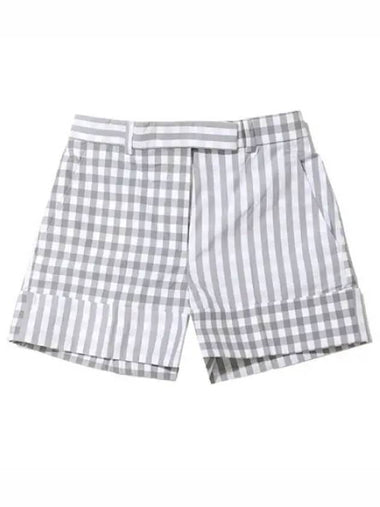 Gingham check double face poplin shorts - THOM BROWNE - BALAAN 1