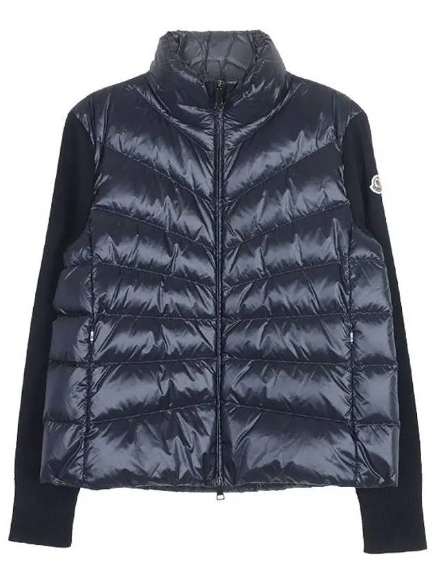 Padded Wool Cardigan Navy - MONCLER - BALAAN 2