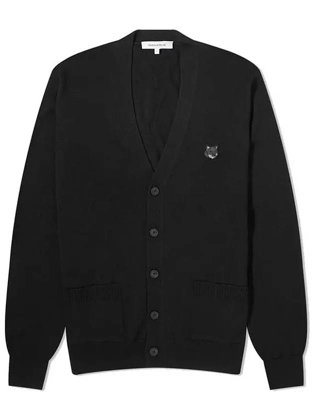 Bold Fox Head Patch Regular Cardigan Black - MAISON KITSUNE - BALAAN 2