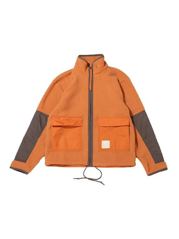 Sherpa High Pile Fleece Zip-Up Jacket Orange - NIKE - BALAAN 1