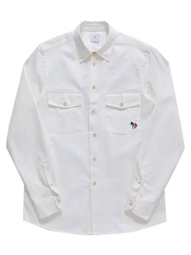 Broad Stripe Zebra Cotton Long Sleeve Shirt White - PAUL SMITH - BALAAN 2