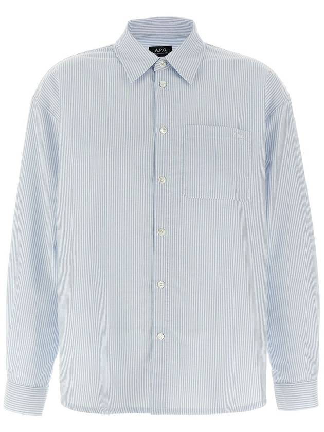 Boyfriend Long Sleeve Shirt Blue - A.P.C. - BALAAN 2