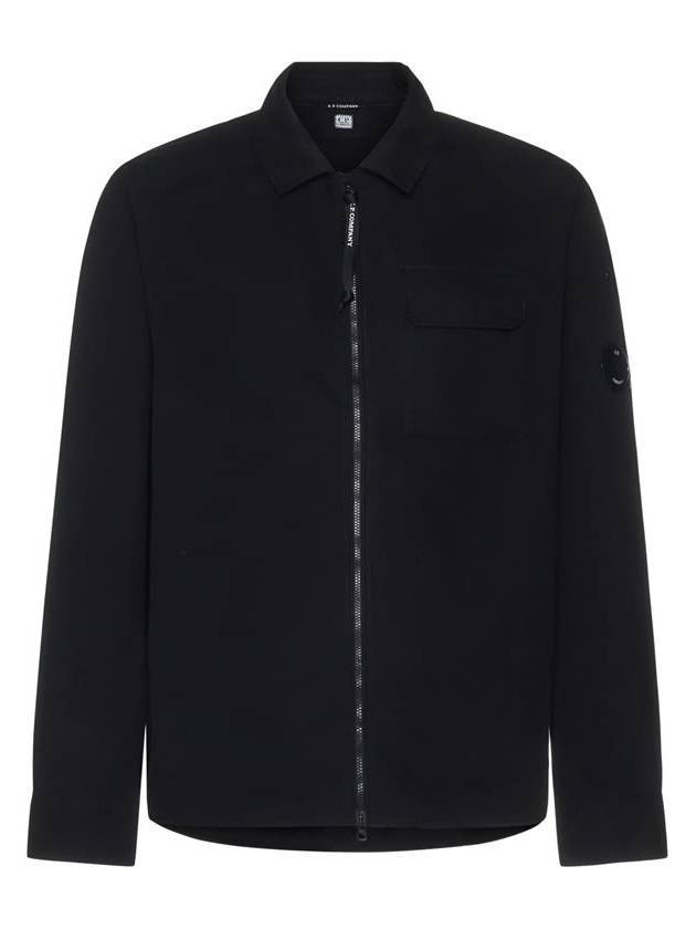 Lens Wappen Long Sleeve Zip-Up Jacket Black - CP COMPANY - BALAAN 1