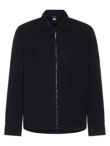 Lens Wappen Long Sleeve Zip-Up Jacket Black - CP COMPANY - BALAAN 1