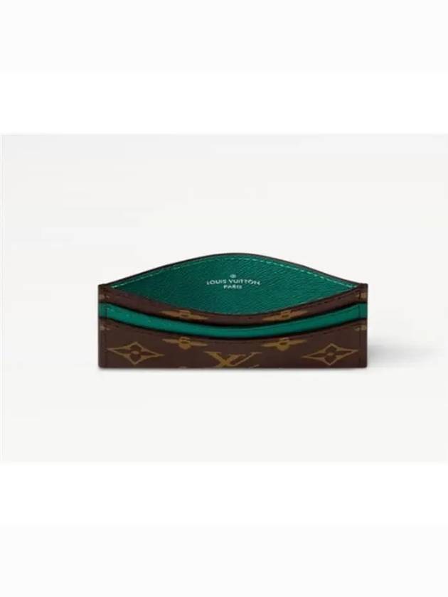 Double Card Wallet Brown Green - LOUIS VUITTON - BALAAN 4