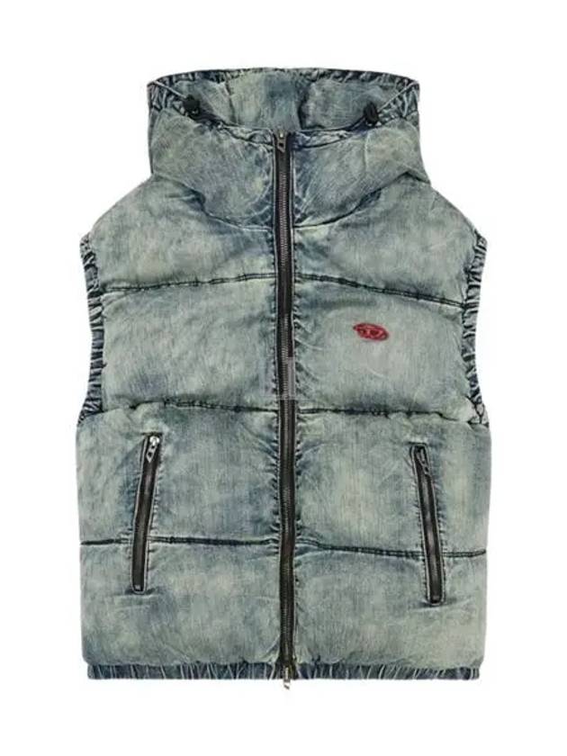 W Mons SL Faded Denim Padding Vest Blue - DIESEL - BALAAN 2