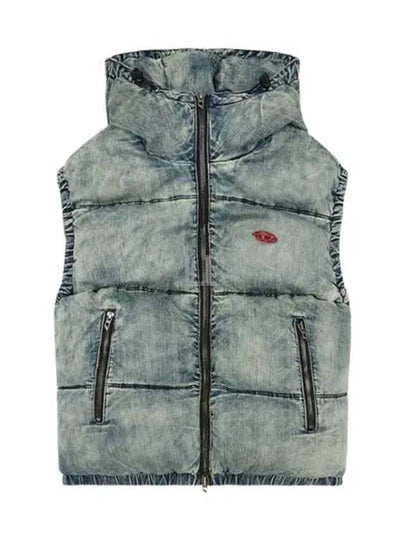 W Mons SL Faded Denim Padding Vest Blue - DIESEL - BALAAN 2