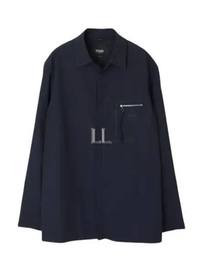 Nylon Long Sleeve Shirt Blue - FENDI - BALAAN 2