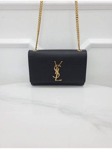 Black Kate Bag Small Gold Plated 469390 - SAINT LAURENT - BALAAN 1