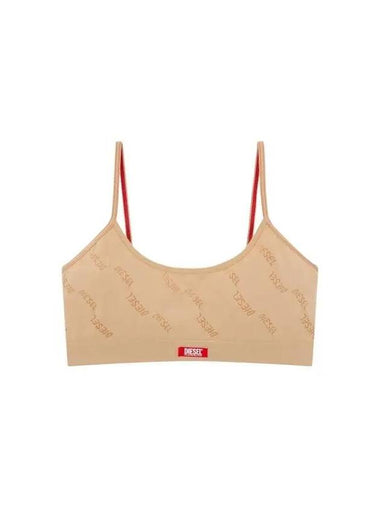 Women s Logo Pattern Stretch Bra Beige - DIESEL - BALAAN 1