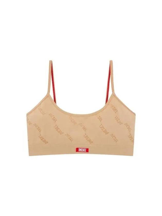 Women s Logo Pattern Stretch Bra Beige - DIESEL - BALAAN 1