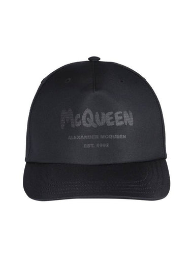 Graffiti Logo Printing Ball Cap Black - ALEXANDER MCQUEEN - BALAAN 1