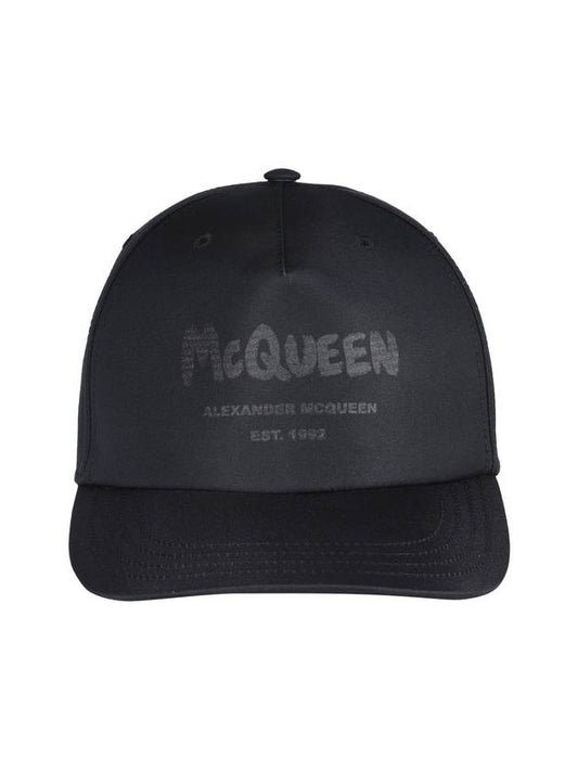 Graffiti Logo Printing Ball Cap Black - ALEXANDER MCQUEEN - BALAAN.