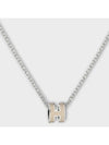 Mini Pop H Pendant Palladium & Marron Glace - HERMES - BALAAN 3