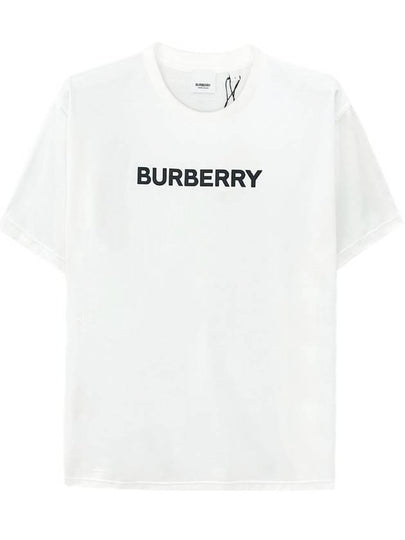 logo print cotton short sleeve t-shirt white - BURBERRY - BALAAN 2