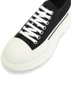 Tread Slick Platform Low Top Sneakers Black White - ALEXANDER MCQUEEN - BALAAN 8