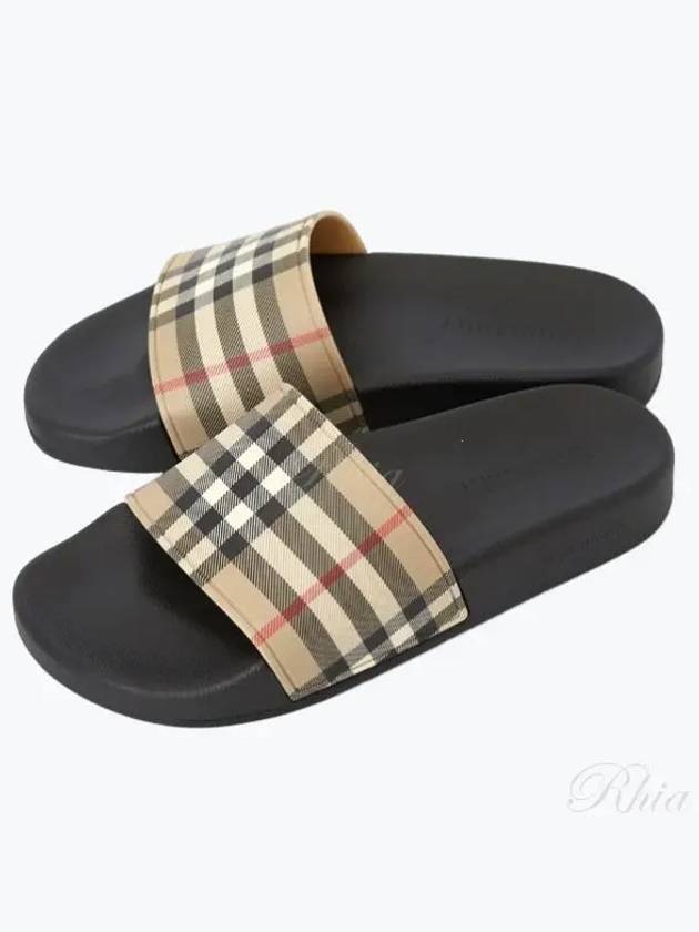 Check Furley Slippers Beige - BURBERRY - BALAAN 2