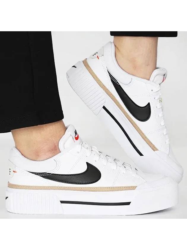 Court Legacy Lift Low Top Sneakers Black White - NIKE - BALAAN 2