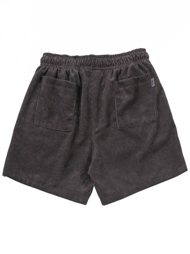 Corduroy Logo Shorts Charcoal - ARCANE FUNK - BALAAN 3