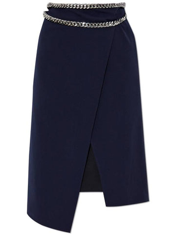 Stella McCartney Skirt With Signature Chain, Women's, Navy Blue - STELLA MCCARTNEY - BALAAN 1