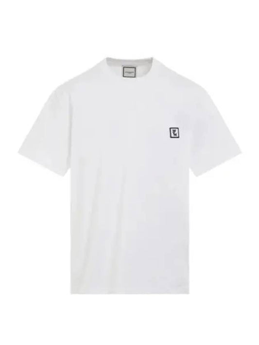 Back Logo Round Neck Cotton Short Sleeve T-Shirt White - WOOYOUNGMI - BALAAN 1