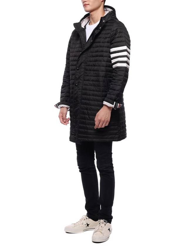 Men's 4 Bar Hooded Padding Black - THOM BROWNE - BALAAN 5