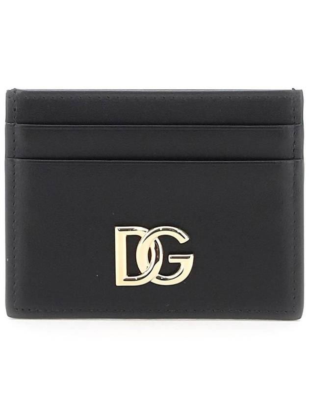 DG Logo Calfskin Leather Card Wallet Black - DOLCE&GABBANA - BALAAN 2