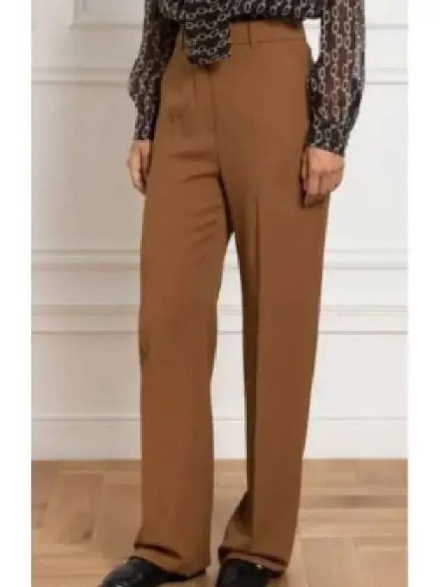 Quasar Virgin Wool Straight Pants Brown - MAX MARA - BALAAN 2