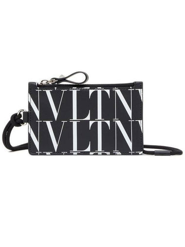 VLTN Strap Card Wallet Black - VALENTINO - BALAAN 1