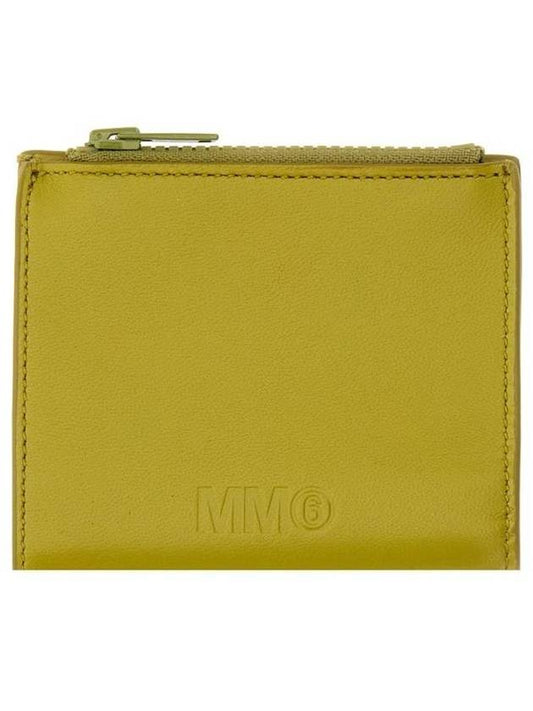 Logo Zip-Up Round Bi-Fold Half Wallet Yellow - MAISON MARGIELA - BALAAN 1