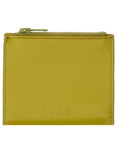 Logo Zip-Up Round Bi-Fold Half Wallet Yellow - MAISON MARGIELA - BALAAN 1