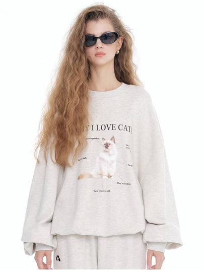 Cat Guide Sweatshirt Oatmeal - ITZAVIBE - BALAAN 2