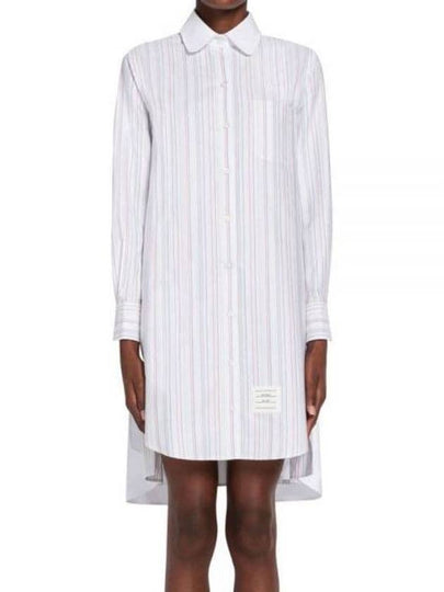 Pleated Back Striped Oxford Short Dress - THOM BROWNE - BALAAN 2