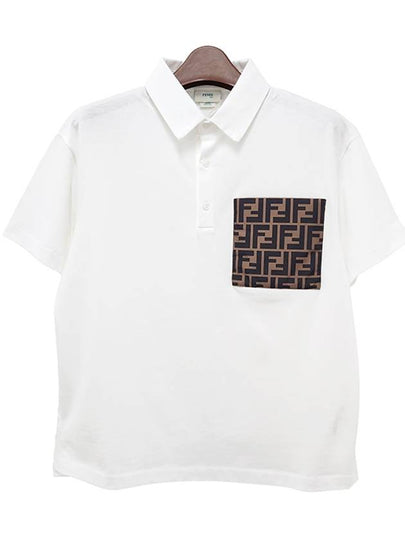 Kids FF Logo Polo Shirt White - FENDI - BALAAN 2