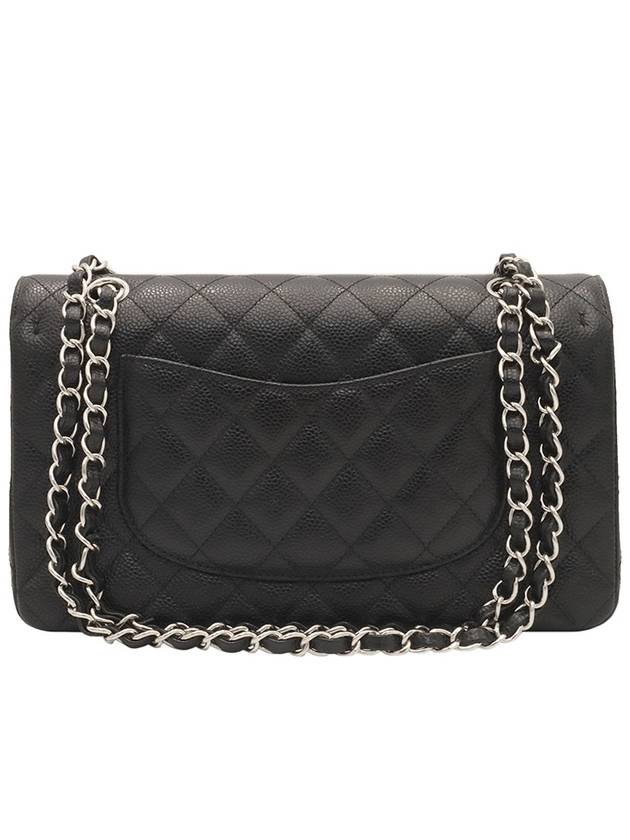 Black Caviar Silver Chain Classic Medium Flap Shoulder Bag A01112 - CHANEL - BALAAN 3