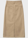 Heavy Chino Midi A Line Skirt Beige - NOIRER FOR WOMEN - BALAAN 5