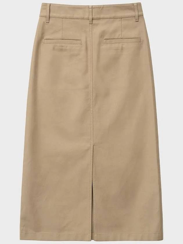 Heavy Chino Midi A Line Skirt Beige - NOIRER FOR WOMEN - BALAAN 5