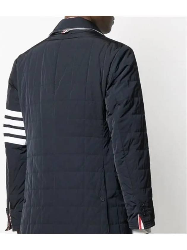 Men's 4 Bar Poly Twill Chesterfield Single Coat Navy - THOM BROWNE - BALAAN 4