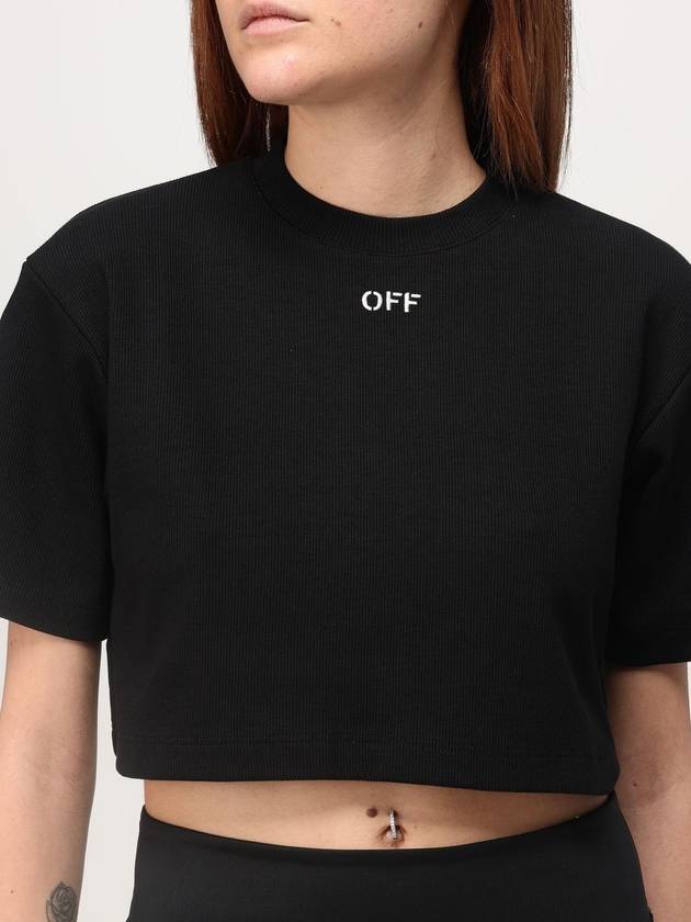 Off Stamp Logo Crop T-Shirt OWAA081C99JER004 1001 B0010999770 - OFF WHITE - BALAAN 5