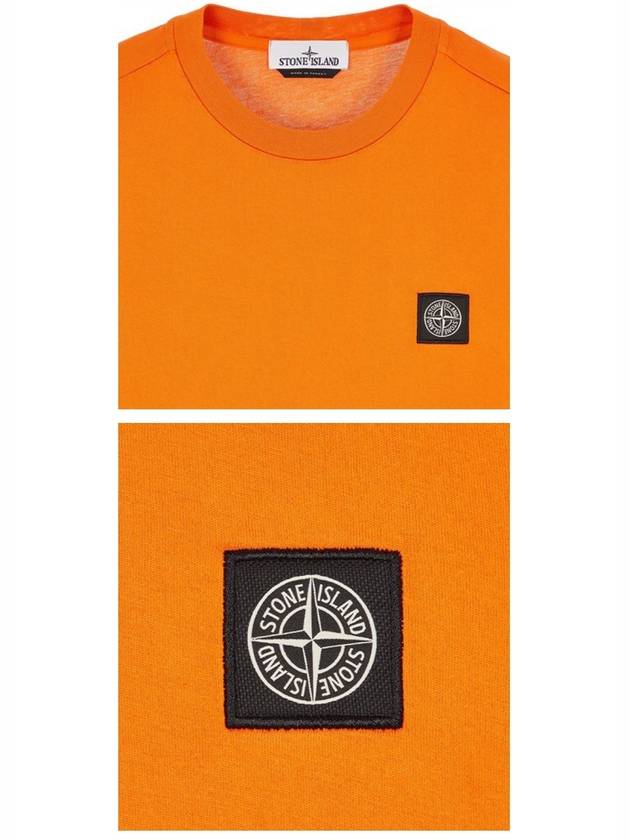 Logo Patch Short Sleeves T-Shirt Orange - STONE ISLAND - BALAAN 6