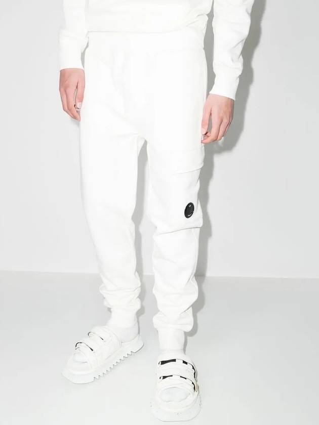 Diagonal Raised Fleece Track Pants White - CP COMPANY - BALAAN 4