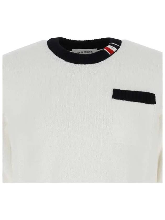 RWB Striped Cotton Knit Top White - THOM BROWNE - BALAAN 5