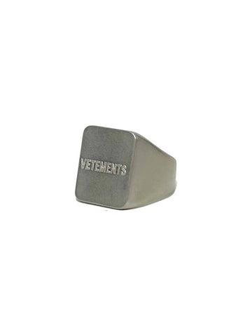 23SS Iconic Logo Silver Ring UE63R1200S - VETEMENTS - BALAAN 1