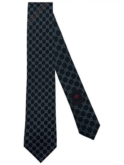 Monogram GG Logo Silk Tie Black - GUCCI - BALAAN 2