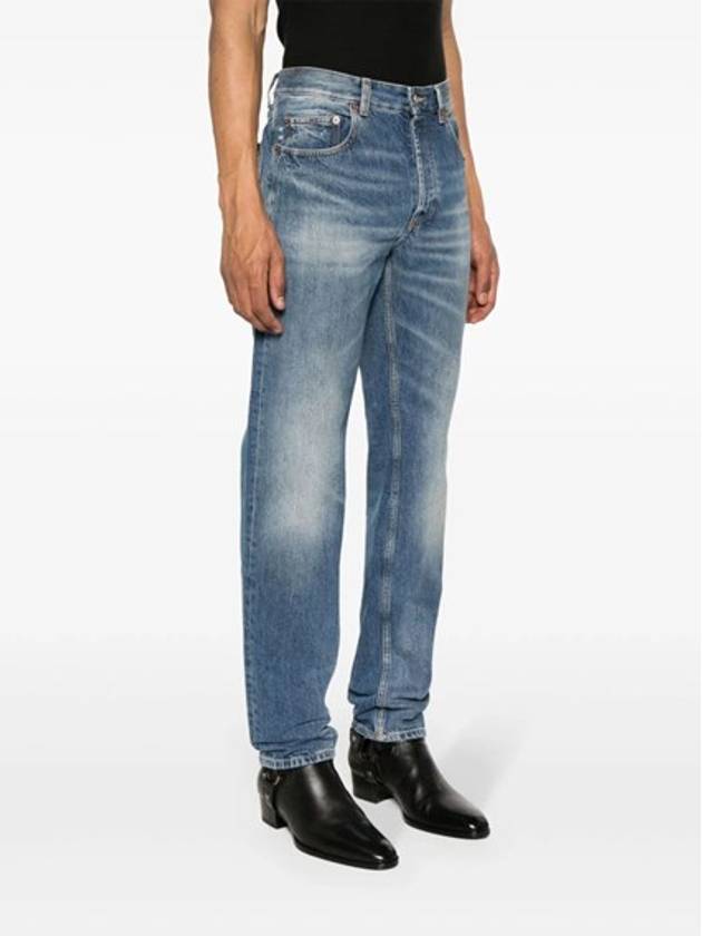 Back Logo Patch Biologics Cotton Jeans Blue - SAINT LAURENT - BALAAN 3