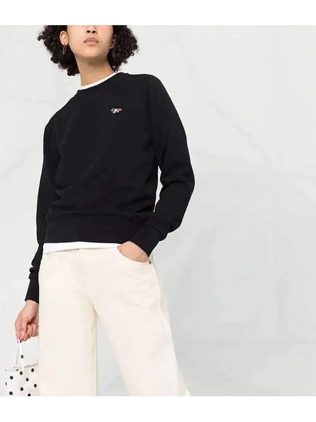 Tricolor Fox Patch Adjusted Sweatshirt Black - MAISON KITSUNE - BALAAN 4