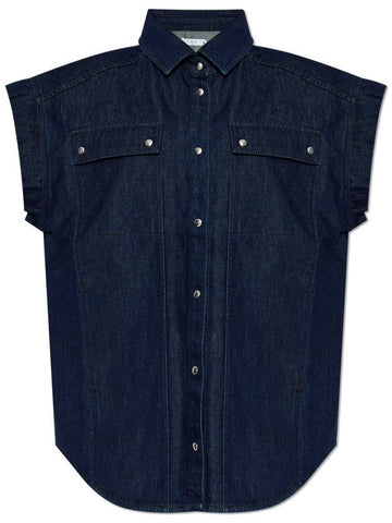 Iro Denim Shirt Tatsuya, Women's, Navy Blue - IRO - BALAAN 1