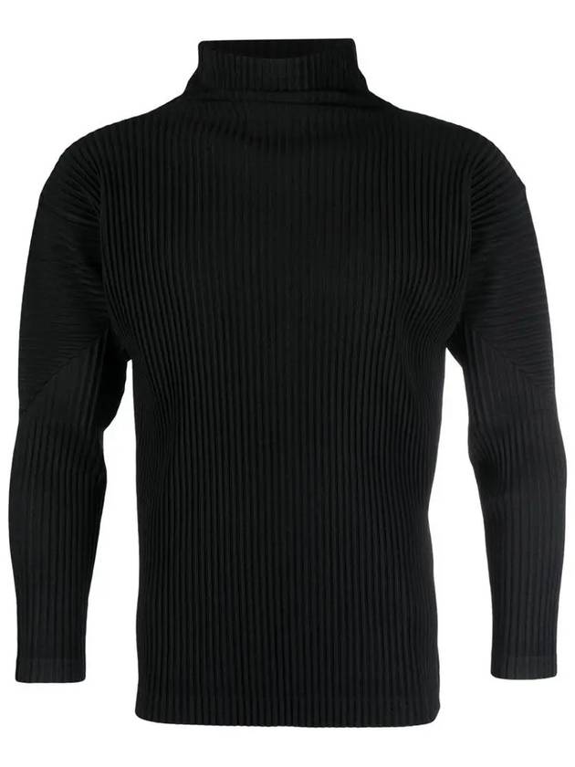 High Neck Pleated Turtleneck Black - ISSEY MIYAKE - BALAAN 3