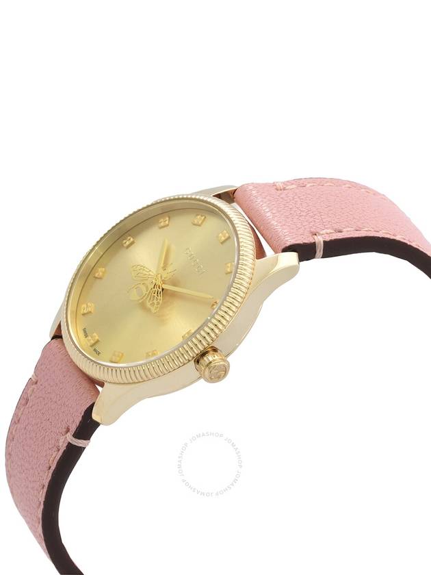 G Timeless 29mm Leather Quartz Watch Pink - GUCCI - BALAAN 3