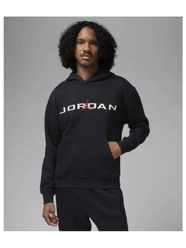 Jordan Essential Fleece Hoodie M Black White HQ4643 010 - NIKE - BALAAN 1